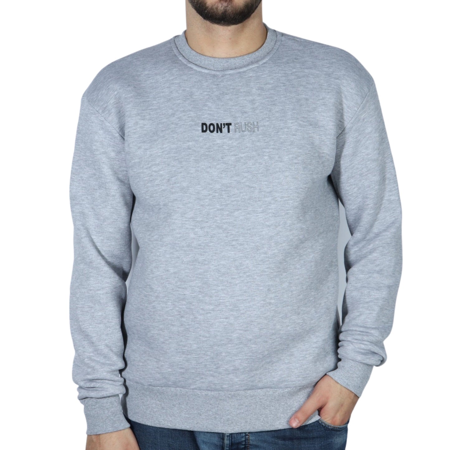 DYNAMO Mens Tops M / Grey DYNAMO - Don't Rush Printed Sweatshirt