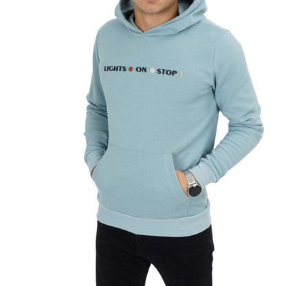 DYNAMO Mens Tops S / Blue DYNAMO - Embroidered hoodie with kangaroo pocket