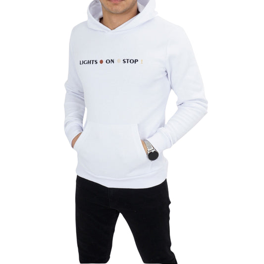 DYNAMO Mens Tops S / White DYNAMO - Embroidered hoodie with kangaroo pocket