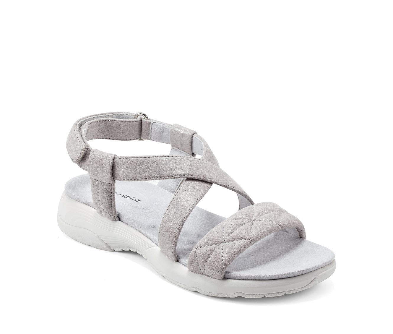 EASY SPIRIT Womens Shoes 38 / Silver EASY SPIRIT - Ankle Strap Heeled Wedge Sandals