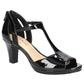 EASY STREET Womens Shoes 38 / Black EASY STREET - Flash Wedding Platform T-Strap Sandals