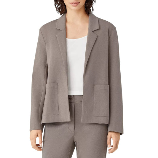 EILEEN FISHER Womens Jackets Petite M / Brown EILEEN FISHER - Knit Open Blazer