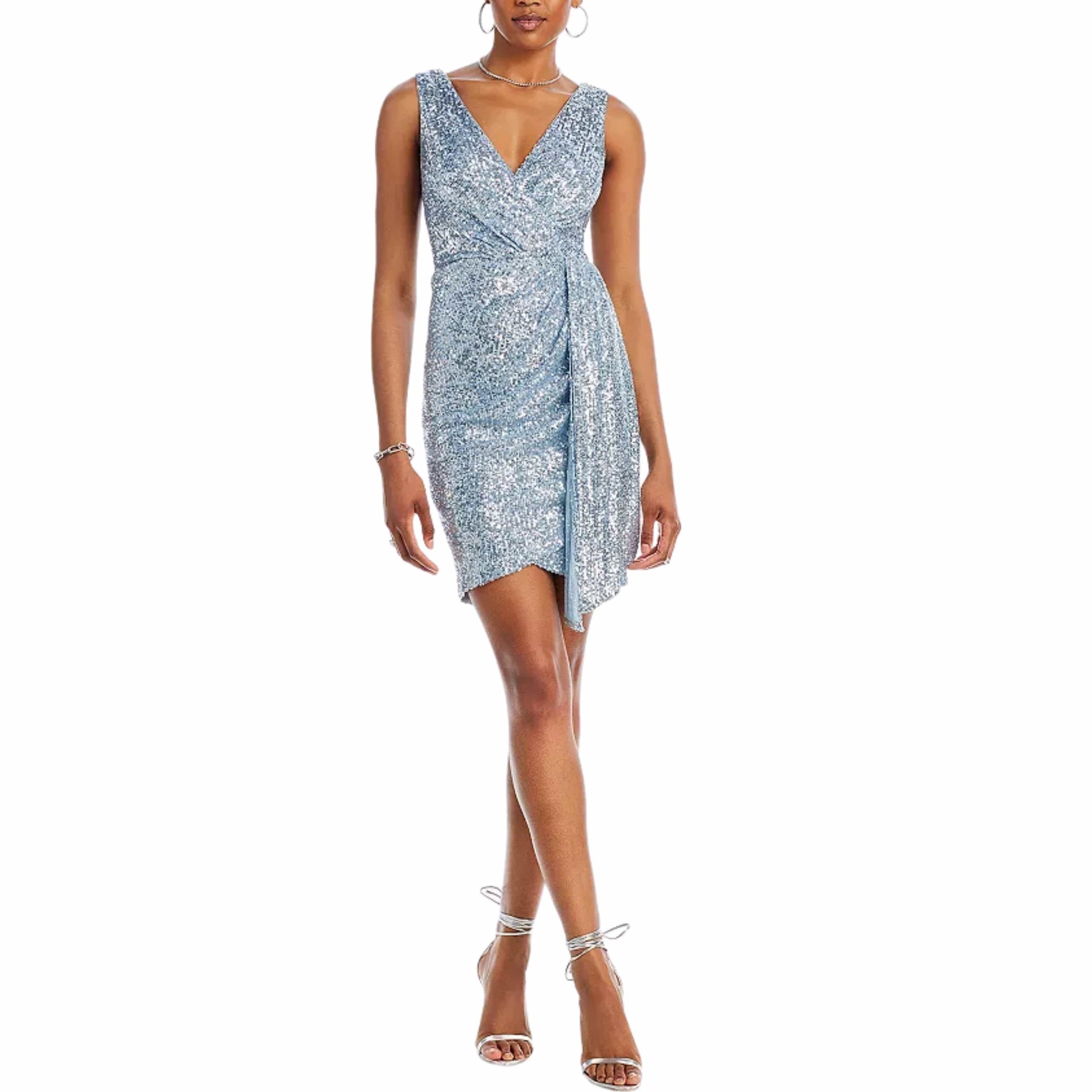 ELIZA J Womens Dress S / Blue ELIZA J - Sleeveless Sequin Bodycon Evening Dress