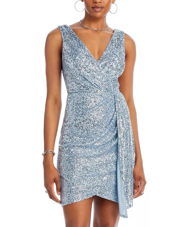 ELIZA J Womens Dress S / Blue ELIZA J - Sleeveless Sequin Bodycon Evening Dress