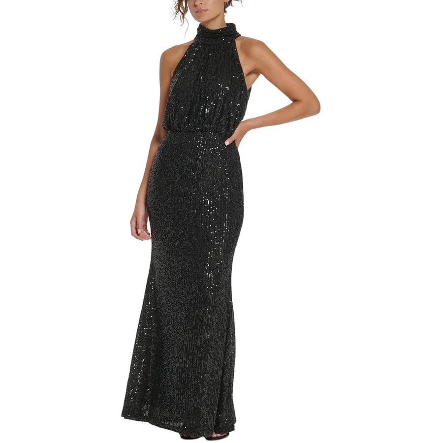 ELIZA J Womens Dress M / Black ELIZA J - Women's Sequined Evening Dress