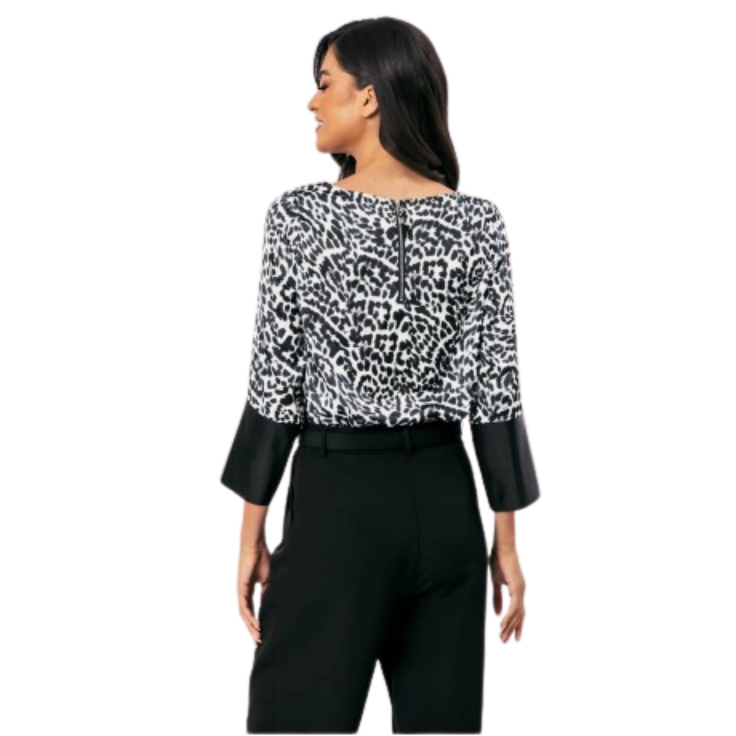 ENZORIA Womens Tops S / Multi-Color ENZORIA - Leopard print blouse