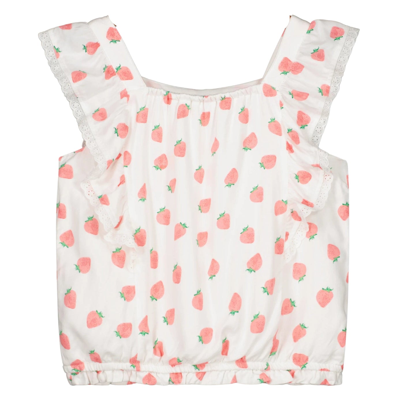 EPIC THREADS Girls Tops XL / White EPIC THREADS - KIDS - Strawberry Woven Top