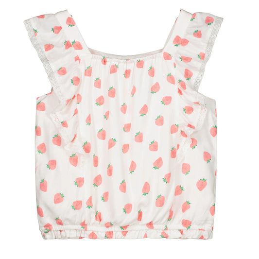 EPIC THREADS Girls Tops XL / White EPIC THREADS - KIDS - Strawberry Woven Top
