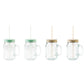 ERNESTO Kitchenware Multi-Color ERNESTO - 4 Lidded glass jars with straws set