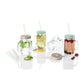 ERNESTO Kitchenware Multi-Color ERNESTO - 4 Lidded glass jars with straws set