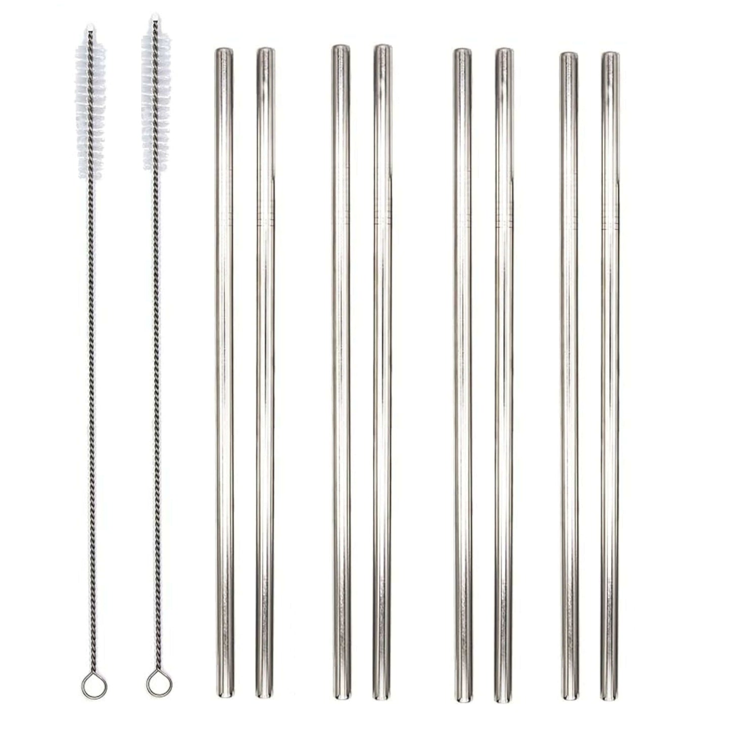 ERNESTO Kitchenware ERNESTO - 8 steel straws with 2 brushes set