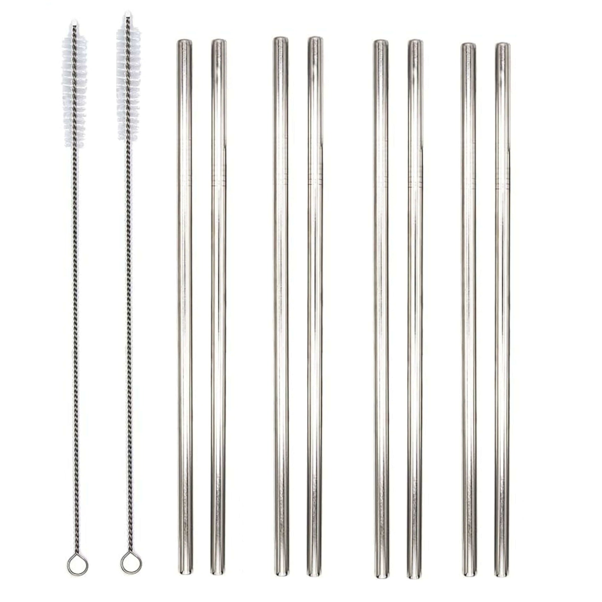 ERNESTO Kitchenware ERNESTO - 8 steel straws with 2 brushes set