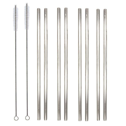 ERNESTO Kitchenware ERNESTO - 8 steel straws with 2 brushes set