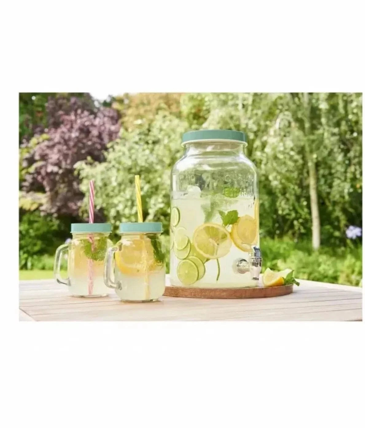 ERNESTO Kitchenware 5.5 L / Green ERNESTO - Glass Drink Dispenser with Tap Drink Beverage Cocktail