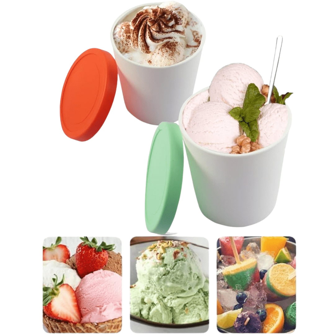 ERNESTO Kitchenware Multi-Color ERNESTO - Ice cream Cups with silicone lids
