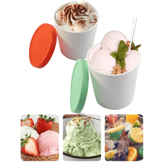 ERNESTO Kitchenware Multi-Color ERNESTO - Ice cream Cups with silicone lids