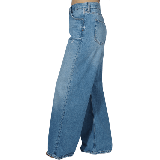 EROGLU Womens Bottoms EROGLU - Wide leg cotton denim pants