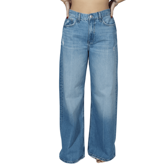 EROGLU Womens Bottoms EROGLU - Wide leg cotton denim pants