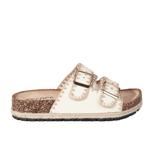 ESCAPE Womens Shoes 38 / Off-White ESCAPE - Buckle stitch weave slippers
