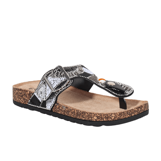 ESCAPE Womens Shoes 37 / Multi-Color ESCAPE -  Rhinestone Sandals Elegant Slippers