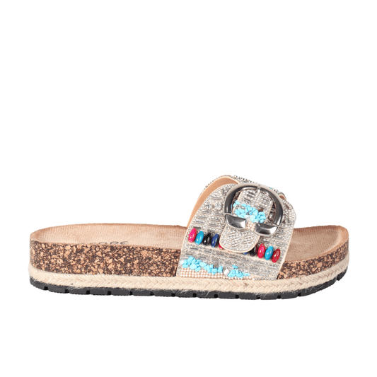 ESCAPE Womens Shoes ESCAPE - Single Wide Strap Adorned Slipper