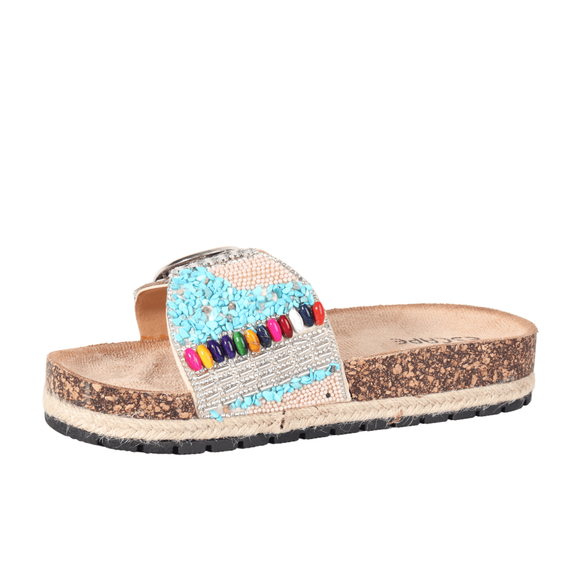ESCAPE Womens Shoes ESCAPE - Single Wide Strap Adorned Slipper