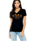 FANATICS Womens Tops S / Black FANATICS - Printed V Neck T-shirt