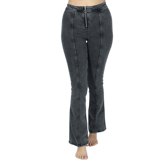 FB SISTER Womens Bottoms FB SISTER - Wide Leg Zip Up  Denim Design