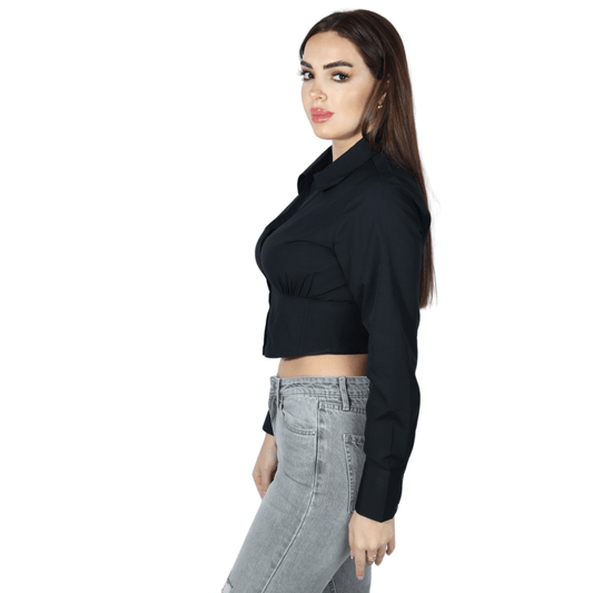 FB SISTER Womens Tops FB SISTER - Corset DesignLong Sleeves Shirts