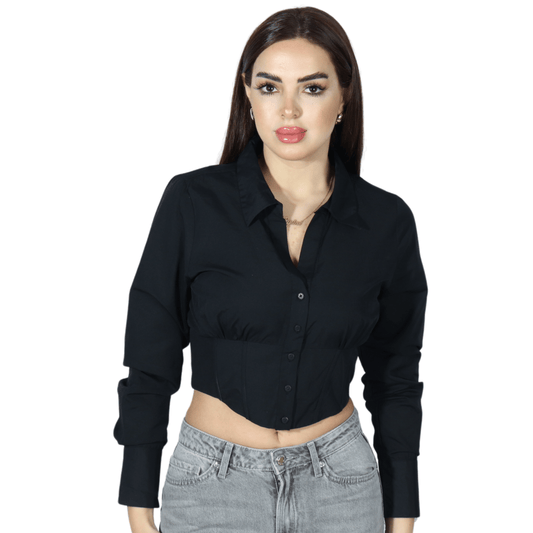 FB SISTER Womens Tops FB SISTER - Corset DesignLong Sleeves Shirts