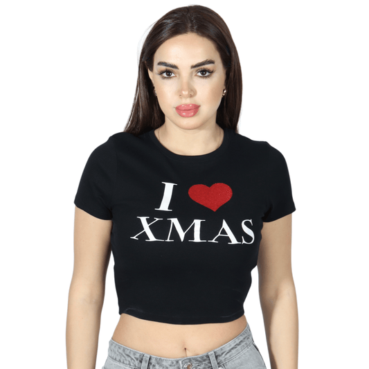 FB SISTER Womens Tops XXS / Black FB SISTER - Front Graphic Crop Top