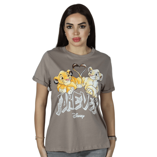 FB SISTER Womens Tops XXS / Beige FB SISTER - Simba and Nala Hearts T-Shirt