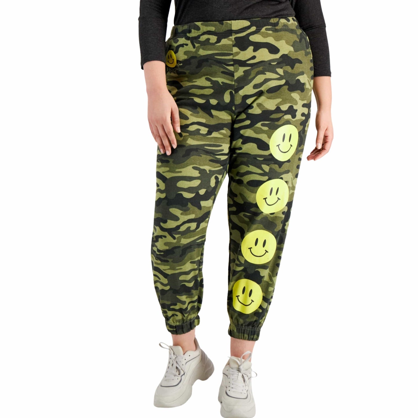 FCT Womens Bottoms XXL / Green FCT - Trendy Plus Size Camo Jogger Pants