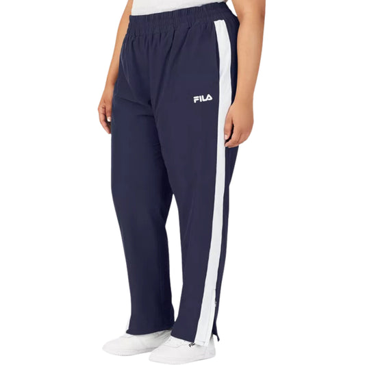 FILA Womens sports FILA - Jovia Mid-Rise Contrast-Trim Track Pants