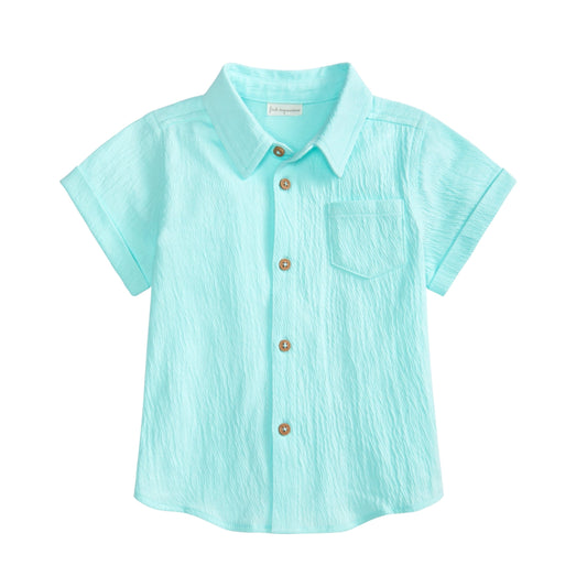 FIRST IMPRESSIONS Baby Boy 3-8 Month / Blue FIRST IMPRESSIONS - Texture Baby Shirt