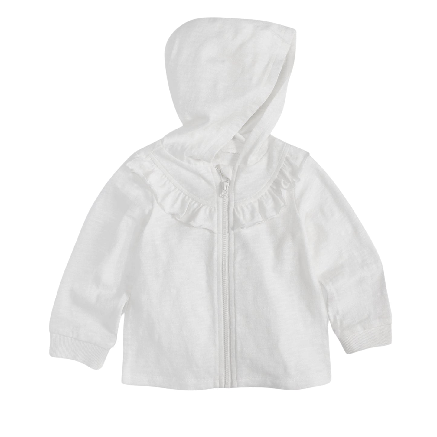 FIRST IMPRESSIONS Baby Girl 3-6 Month / White FIRST IMPRESSIONS - Baby Girls Ruffled Hoodied jacket