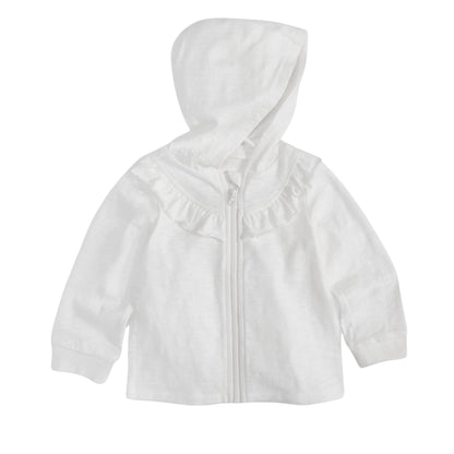 FIRST IMPRESSIONS Baby Girl 3-6 Month / White FIRST IMPRESSIONS - Baby Girls Ruffled Hoodied jacket