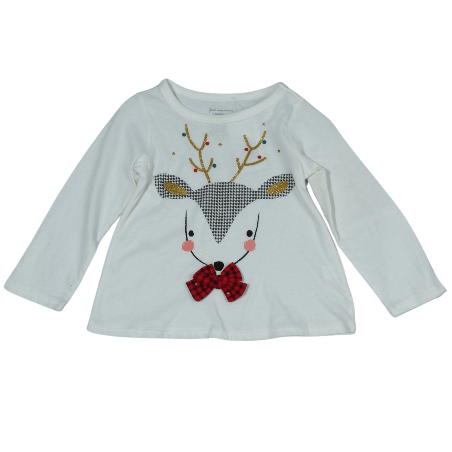 FIRST IMPRESSIONS Baby Girl 18 Month / Solid color FIRST IMPRESSIONS - Baby reindeer Blouse