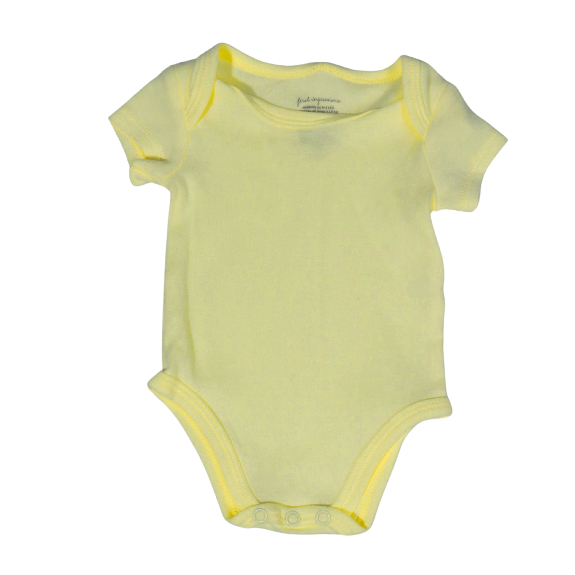 FIRST IMPRESSIONS Baby Girl New Born / Yellow FIRST IMPRESSIONS - Plain simple cotton baby bodysuit