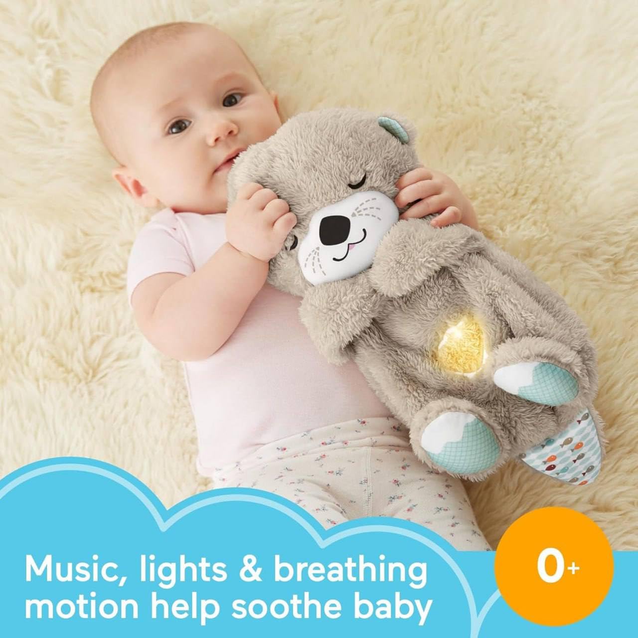 FISHER-PRICE Toys FISHER-PRICE - Soothe ‘n Snuggle Otter Portable Sound Machine w/ Music Lights & Breathing