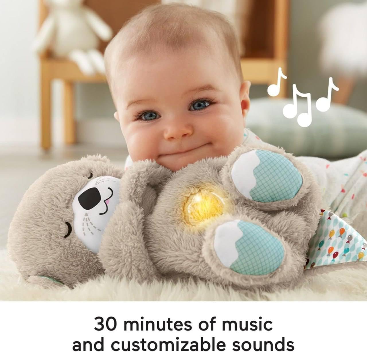 FISHER-PRICE Toys FISHER-PRICE - Soothe ‘n Snuggle Otter Portable Sound Machine w/ Music Lights & Breathing