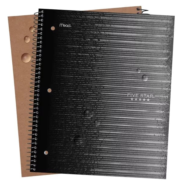 FIVE STAR 1 Stationery Black FIVE STAR 1 - Subject Wide Ruled Spiral Notebook