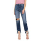 FLYING MONKEY FLYING MONKEY - Super High Rise Distressed Hem Straight Jeans
