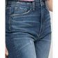 FLYING MONKEY Womens Bottoms XS / Blue FLYING MONKEY - Super High Rise Distressed Hem Straight Jeans