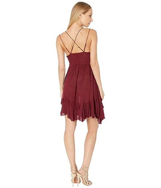 FREE PEOPLE Womens Dress M / Burgundy FREE PEOPLE -  Adella Slip Wine Dress