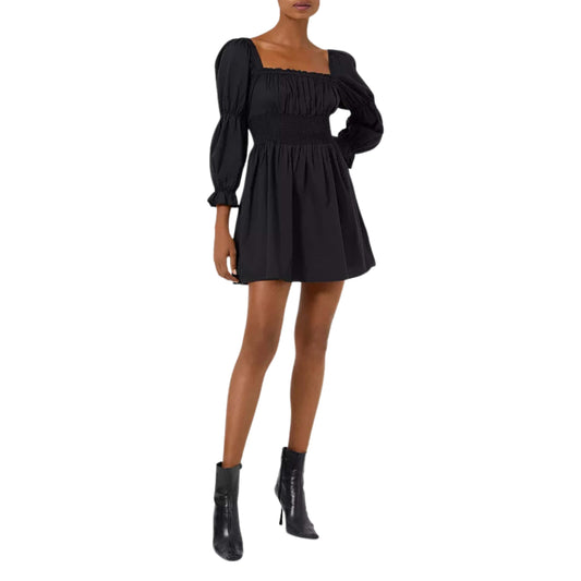 FRENCH CONNECTION Womens Dress S / Black FRENCH CONNECTION - Sindy Smocked Short Dress