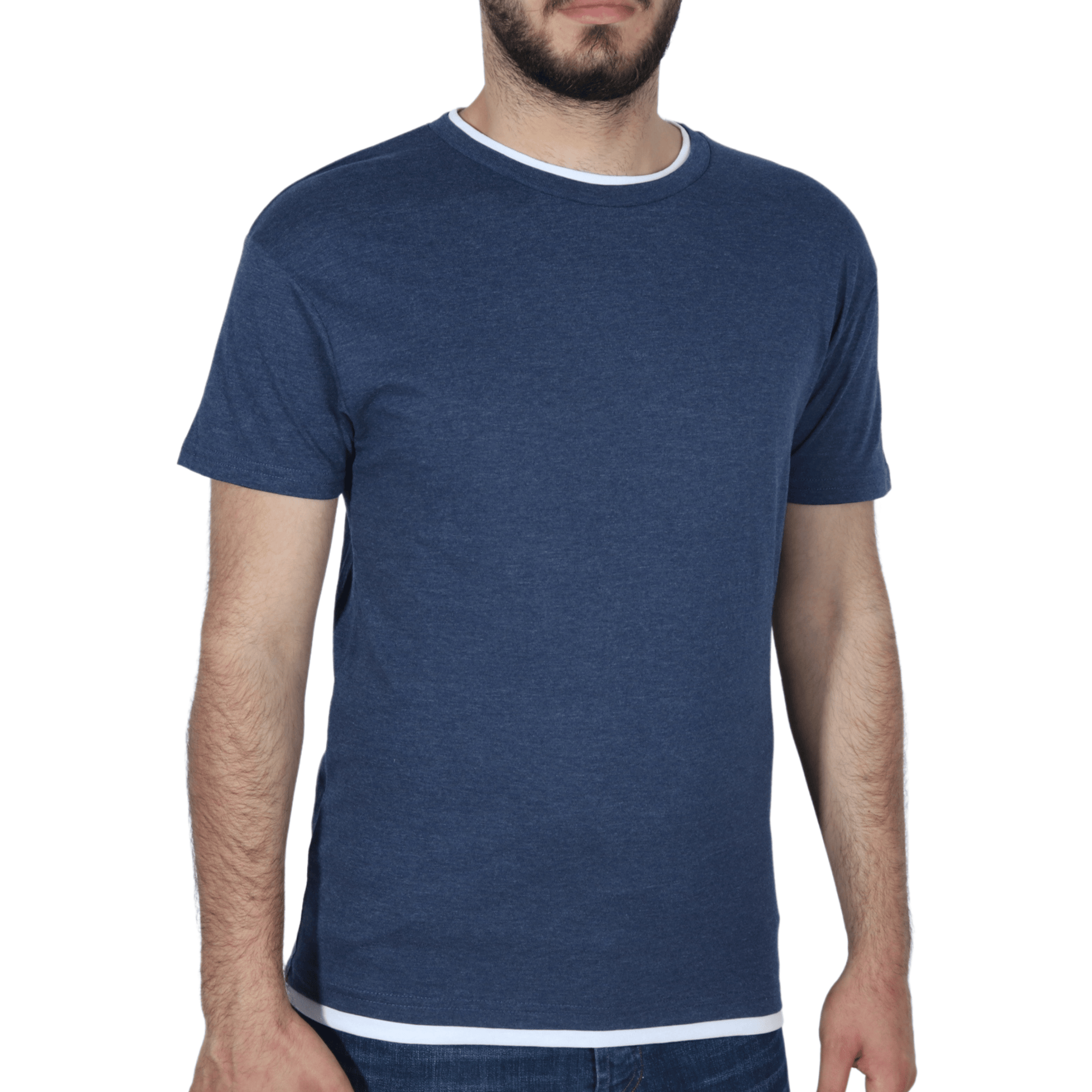 FSBN Mens Tops M / Navy FSBN - Faux Under Shirts Design