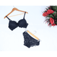 GEBI Womens Underwear 85 / Navy GEBI - Solid Lace Bra& Brief Set