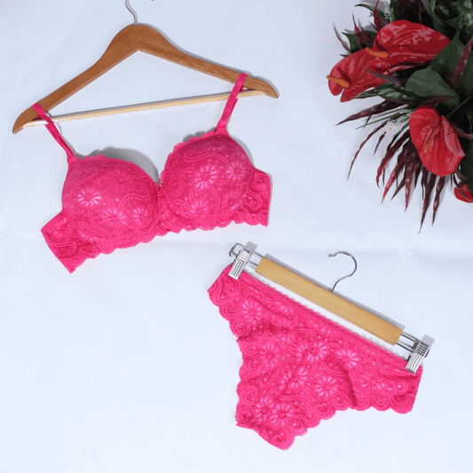 GEBI Womens Underwear GEBI - Solid padded bra and briefs set