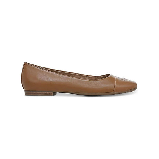 GIANI BERNINI Womens Shoes 37.5 / Brown GIANI BERNINI -   Perforated Cushioned Square Toe Slip on Leather Flats Shoes